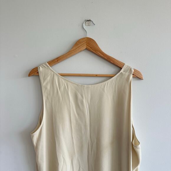 Eileen Fisher Silk Asymmetrical Tank Top Cream L - Picture 8 of 8